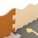 Kik Sp. z o. o. Sp. k. Mata edukacyjna piankowa puzzle brązowa 143 x 143 cm 36 elementów