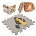 Kik Sp. z o. o. Sp. k. Mata edukacyjna piankowa puzzle brązowa 143 x 143 cm 36 elementów