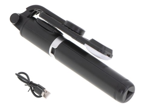 Kijek do selfie z pilotem Bluetooth statyw tripod lampka LED czarny Kik Sp. z o. o. Sp. k. Kijek do selfie z pilotem Bluetooth statyw tripod lampka LED czarny Kik Sp. z o. o. Sp. k.