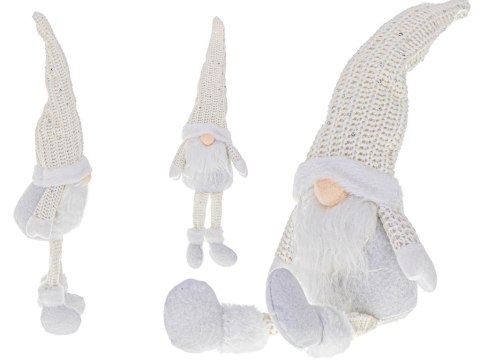 Krasnal skrzat świąteczny z brodą biały 47cm Kik Sp. z o. o. Sp. k. Krasnal skrzat świąteczny z brodą biały 47cm Kik Sp. z o. o. Sp. k.