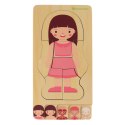 Kik Sp. z o. o. Sp. k. Puzzle drewniane warstwowe budowa ciała montessori dziewczynka
