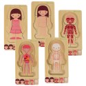 Kik Sp. z o. o. Sp. k. Puzzle drewniane warstwowe budowa ciała montessori dziewczynka