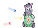 Tarcza Dart z rzutkami piłkami na rzep celowanie rzut do celu zebra Kik Sp. z o. o. Sp. k.
