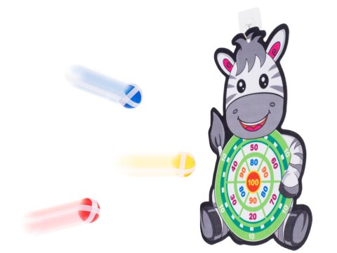 Tarcza Dart z rzutkami piłkami na rzep celowanie rzut do celu zebra Kik Sp. z o. o. Sp. k. Tarcza Dart z rzutkami piłkami na rzep celowanie rzut do celu zebra Kik Sp. z o. o. Sp. k.