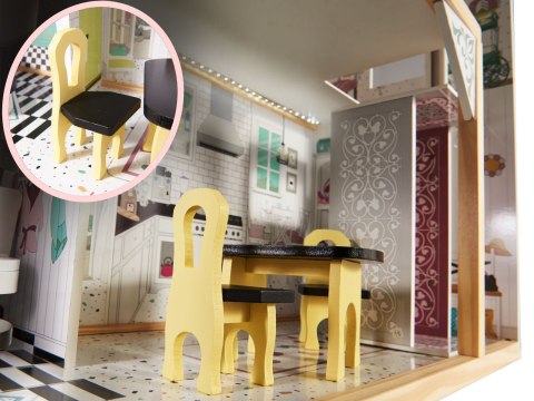 Domek dla lalek drewniany MDF mebelki 122cm XXL LED Kik Sp. z o. o. Sp. k. Domek dla lalek drewniany MDF mebelki 122cm XXL LED Kik Sp. z o. o. Sp. k.