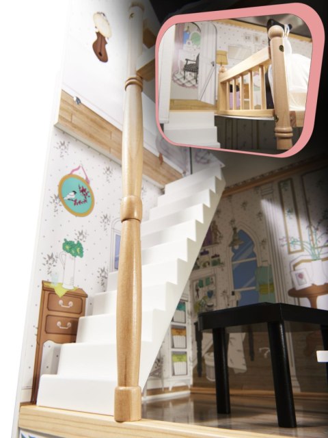 Domek dla lalek drewniany MDF mebelki 122cm XXL LED Kik Sp. z o. o. Sp. k. Domek dla lalek drewniany MDF mebelki 122cm XXL LED Kik Sp. z o. o. Sp. k.