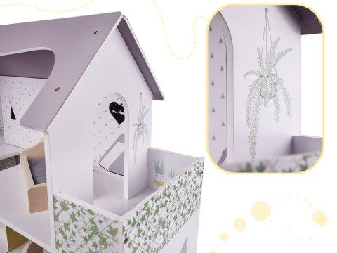 Domek dla lalek drewniany mebelki 70cm szary Kik Sp. z o. o. Sp. k. Domek dla lalek drewniany mebelki 70cm szary Kik Sp. z o. o. Sp. k.