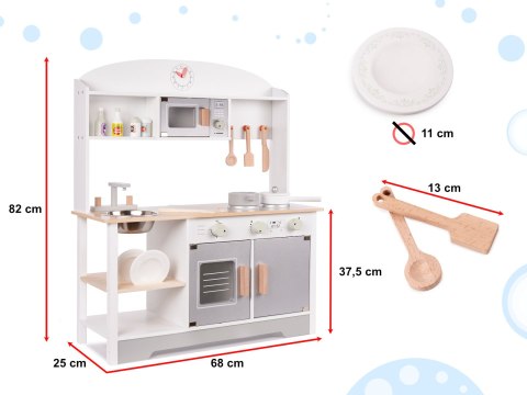 Kuchnia dla dzieci drewniana MDF MODERN CLASSIC akcesoria 82cm Kik Sp. z o. o. Sp. k. Kuchnia dla dzieci drewniana MDF MODERN CLASSIC akcesoria 82cm Kik Sp. z o. o. Sp. k.