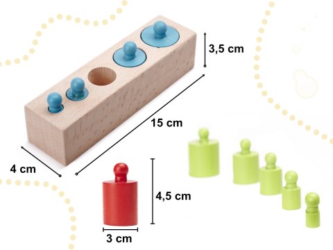 Odważniki cylindry drewniane gra układanka montessori kolorowe Kik Sp. z o. o. Sp. k. Odważniki cylindry drewniane gra układanka montessori kolorowe Kik Sp. z o. o. Sp. k.