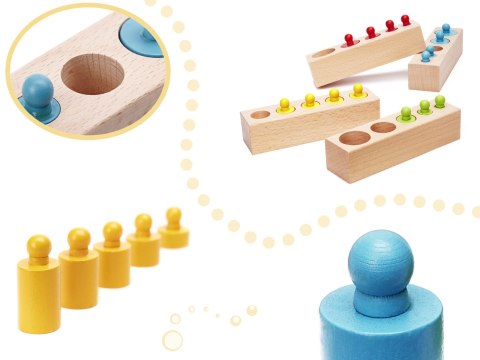 Odważniki cylindry drewniane gra układanka montessori kolorowe Kik Sp. z o. o. Sp. k. Odważniki cylindry drewniane gra układanka montessori kolorowe Kik Sp. z o. o. Sp. k.