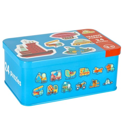 Puzzle w puszce pojazdy 24 puzzle Kik Sp. z o. o. Sp. k. Puzzle w puszce pojazdy 24 puzzle Kik Sp. z o. o. Sp. k.