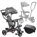 Kik Sp. z o. o. Sp. k. Rowerek trójkołowy Trike Fix Lite rower spacerówka 3w1 obracany 360 wolne koło szary