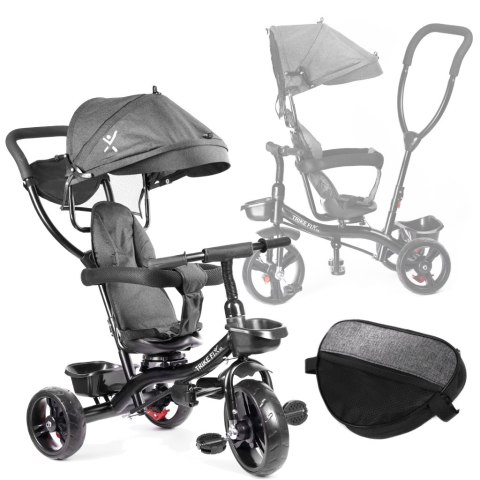 Kik Sp. z o. o. Sp. k. Rowerek trójkołowy Trike Fix Lite rower spacerówka 3w1 obracany 360 wolne koło szary Kik Sp. z o. o. Sp. k. Rowerek trójkołowy Trike Fix Lite rower spacerówka 3w1 obracany 360 wolne koło szary