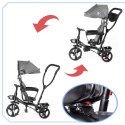 Kik Sp. z o. o. Sp. k. Rowerek trójkołowy Trike Fix Lite rower spacerówka 3w1 obracany 360 wolne koło szary