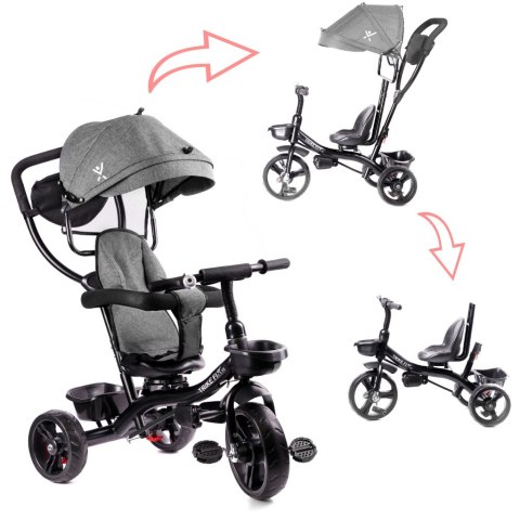 Kik Sp. z o. o. Sp. k. Rowerek trójkołowy Trike Fix Lite rower spacerówka 3w1 obracany 360 wolne koło szary Kik Sp. z o. o. Sp. k. Rowerek trójkołowy Trike Fix Lite rower spacerówka 3w1 obracany 360 wolne koło szary