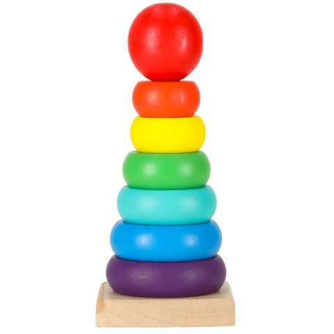 Wieża piramida piramidka drewniana do układania sorter kolorowy tęczowy 13cm Kik Sp. z o. o. Sp. k. Wieża piramida piramidka drewniana do układania sorter kolorowy tęczowy 13cm Kik Sp. z o. o. Sp. k.