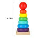 Wieża piramida piramidka drewniana do układania sorter kolorowy tęczowy 13cm Kik Sp. z o. o. Sp. k.