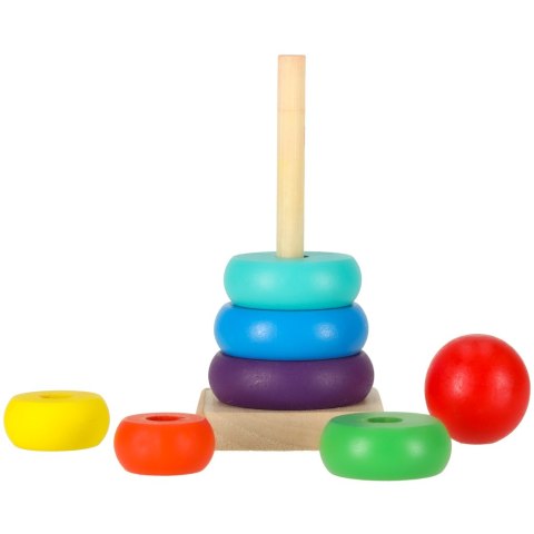 Wieża piramida piramidka drewniana do układania sorter kolorowy tęczowy 13cm Kik Sp. z o. o. Sp. k. Wieża piramida piramidka drewniana do układania sorter kolorowy tęczowy 13cm Kik Sp. z o. o. Sp. k.
