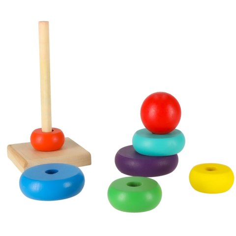 Wieża piramida piramidka drewniana do układania sorter kolorowy tęczowy 13cm Kik Sp. z o. o. Sp. k. Wieża piramida piramidka drewniana do układania sorter kolorowy tęczowy 13cm Kik Sp. z o. o. Sp. k.