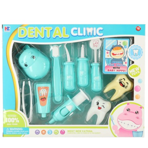 Kik Sp. z o. o. Sp. k. Dentysta zestaw lekarski hipopotam niebieski Kik Sp. z o. o. Sp. k. Dentysta zestaw lekarski hipopotam niebieski