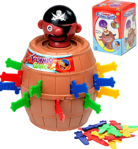 Kik Sp. z o. o. Sp. k. Gra zręcznościowa Szalony Pirat w beczce Ukłuj pirata 9 x 9 x 12,5 cm Kik Sp. z o. o. Sp. k. Gra zręcznościowa Szalony Pirat w beczce Ukłuj pirata 9 x 9 x 12,5 cm