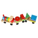 Kolejka pociąg lokomotywa klocki drewniane sorter układanka zręcznościowa 30cm Kik Sp. z o. o. Sp. k.