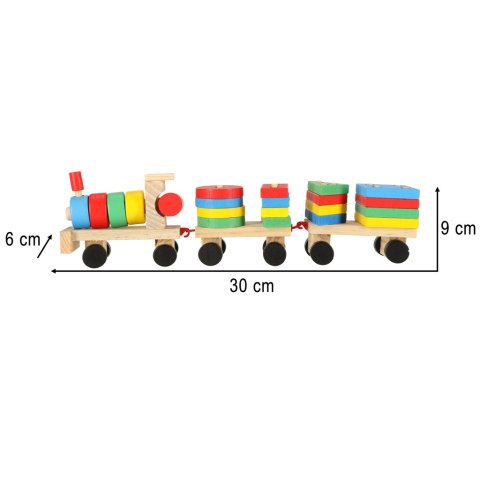 Kolejka pociąg lokomotywa klocki drewniane sorter układanka zręcznościowa 30cm Kik Sp. z o. o. Sp. k. Kolejka pociąg lokomotywa klocki drewniane sorter układanka zręcznościowa 30cm Kik Sp. z o. o. Sp. k.