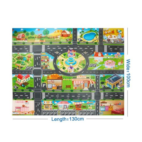Mata edukacyjna do zabawy miasto ulica + znaki drogowe wodoodporna kolorowa 130x100cm Kik Sp. z o. o. Sp. k. Mata edukacyjna do zabawy miasto ulica + znaki drogowe wodoodporna kolorowa 130x100cm Kik Sp. z o. o. Sp. k.