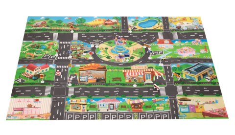 Mata edukacyjna do zabawy miasto ulica + znaki drogowe wodoodporna kolorowa 130x100cm Kik Sp. z o. o. Sp. k. Mata edukacyjna do zabawy miasto ulica + znaki drogowe wodoodporna kolorowa 130x100cm Kik Sp. z o. o. Sp. k.