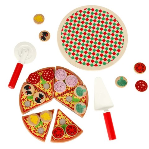Pizza drewniany zestaw do zabawy na rzep akcesoria łopatka nóż talerz nauka krojenia 20cm Kik Sp. z o. o. Sp. k. Pizza drewniany zestaw do zabawy na rzep akcesoria łopatka nóż talerz nauka krojenia 20cm Kik Sp. z o. o. Sp. k.