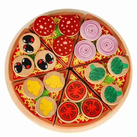Pizza drewniany zestaw do zabawy na rzep akcesoria łopatka nóż talerz nauka krojenia 20cm Kik Sp. z o. o. Sp. k. Pizza drewniany zestaw do zabawy na rzep akcesoria łopatka nóż talerz nauka krojenia 20cm Kik Sp. z o. o. Sp. k.