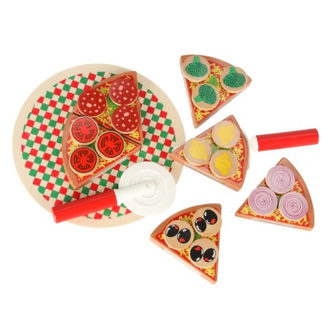 Pizza drewniany zestaw do zabawy na rzep akcesoria łopatka nóż talerz nauka krojenia 20cm Kik Sp. z o. o. Sp. k. Pizza drewniany zestaw do zabawy na rzep akcesoria łopatka nóż talerz nauka krojenia 20cm Kik Sp. z o. o. Sp. k.