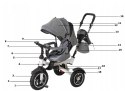 Rowerek trójkołowy Trike Fix V3 rower spacerówka 3w1 obracany 360 wolne koło szary Kik Sp. z o. o. Sp. k.