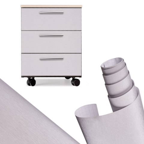 Folia okleina rolka aluminium imitująca stal metalic szczotkowana srebrna 1,52x30m Kik Sp. z o. o. Sp. k.
