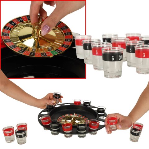Imprezowa ruletka alkoholowa gra zestaw + kieliszki 16 szt. Kik Sp. z o. o. Sp. k. Imprezowa ruletka alkoholowa gra zestaw + kieliszki 16 szt. Kik Sp. z o. o. Sp. k.