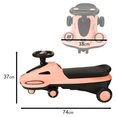Kik Sp. z o. o. Sp. k. Jeździk grawitacyjny świecące koła LED z muzyką grający skuter 74cm różowo-czarny max 100kg Kik Sp. z o. o. Sp. k. Jeździk grawitacyjny świecące koła LED z muzyką grający skuter 74cm różowo-czarny max 100kg