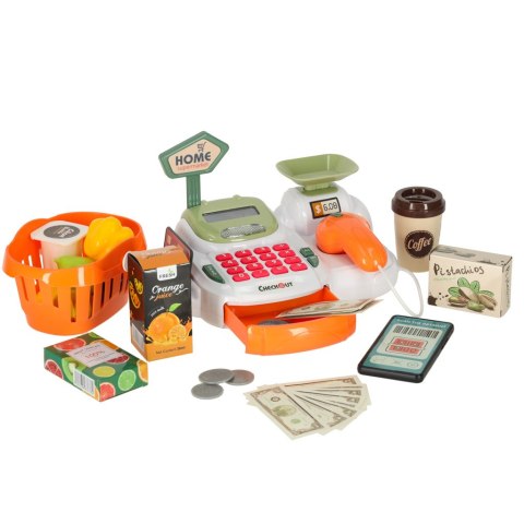 Kik Sp. z o. o. Sp. k. Kasa fiskalna dla dzieci supermarket sklep skaner kalkulator koszyk z akcesoriami 36 el. Kik Sp. z o. o. Sp. k. Kasa fiskalna dla dzieci supermarket sklep skaner kalkulator koszyk z akcesoriami 36 el.