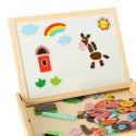 Kik Sp. z o. o. Sp. k. Tablica magnetyczna kredowa wielofunkcyjna farma + kredka marker gąbka