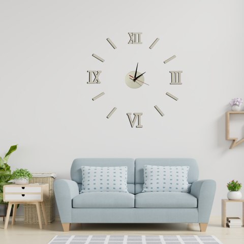 Zegar Ścienny naklejany DIY 3D regulowany rzymski srebrny 130cm Kik Sp. z o. o. Sp. k. Zegar Ścienny naklejany DIY 3D regulowany rzymski srebrny 130cm Kik Sp. z o. o. Sp. k.