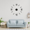 Kik Sp. z o. o. Sp. k. Zegar Ścienny naklejany DIY regulowany czarny cyfry rzymskie 130cm