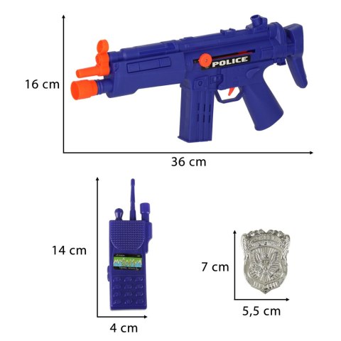 Zestaw policyjny małego policjanta pistolet karabin maska kajdanki akcesoria policyjne Kik Sp. z o. o. Sp. k. Zestaw policyjny małego policjanta pistolet karabin maska kajdanki akcesoria policyjne Kik Sp. z o. o. Sp. k.