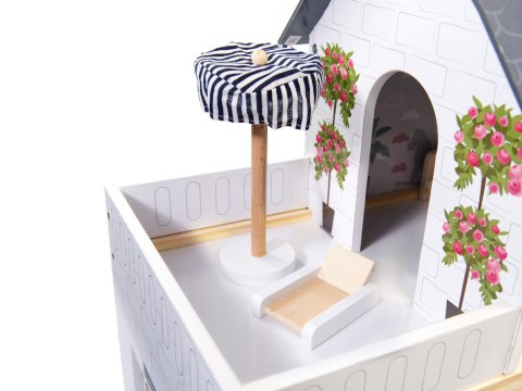 Kik Sp. z o. o. Sp. k. Domek dla lalek drewniany MDF mebelki 78cm czarny LED Kik Sp. z o. o. Sp. k. Domek dla lalek drewniany MDF mebelki 78cm czarny LED