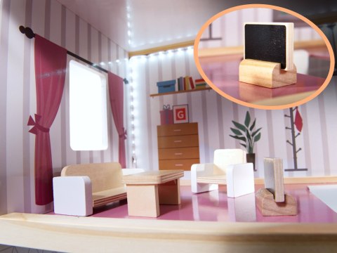 Kik Sp. z o. o. Sp. k. Domek dla lalek drewniany MDF mebelki 78cm czarny LED Kik Sp. z o. o. Sp. k. Domek dla lalek drewniany MDF mebelki 78cm czarny LED