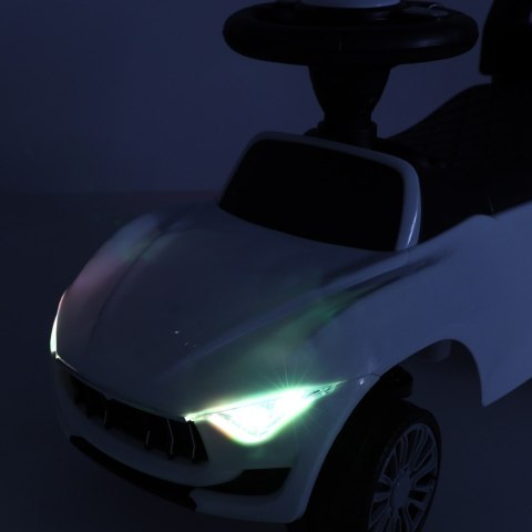 Jeździk pchacz samochód auto z dźwiękiem i światłami biały Kik Sp. z o. o. Sp. k. Jeździk pchacz samochód auto z dźwiękiem i światłami biały Kik Sp. z o. o. Sp. k.