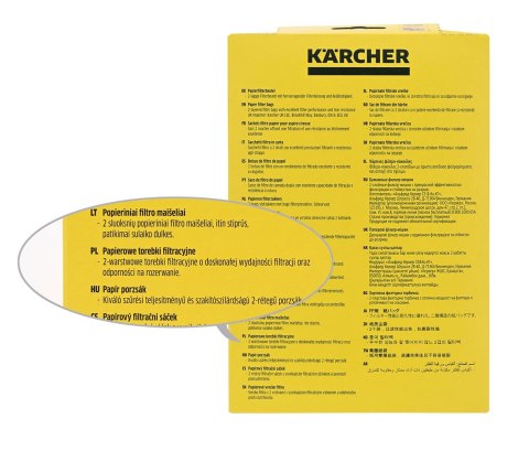 Torebka filtracyjne Karcher (Papier; KARCHER 6.904-322.0; 5 szt.) KARCHER Torebka filtracyjne Karcher (Papier; KARCHER 6.904-322.0; 5 szt.) KARCHER