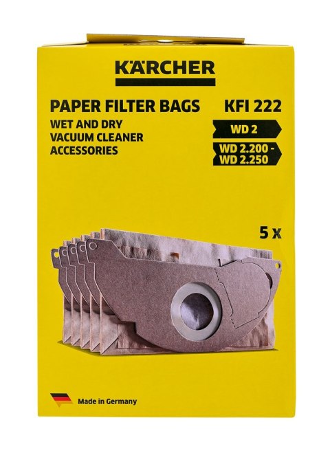 Torebka filtracyjne Karcher (Papier; KARCHER 6.904-322.0; 5 szt.) KARCHER Torebka filtracyjne Karcher (Papier; KARCHER 6.904-322.0; 5 szt.) KARCHER