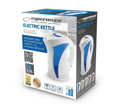 Czajnik elektryczny Esperanza Iguazu EKK018B (2200W 1.8l; kolor niebieski) Esperanza Czajnik elektryczny Esperanza Iguazu EKK018B (2200W 1.8l; kolor niebieski) Esperanza