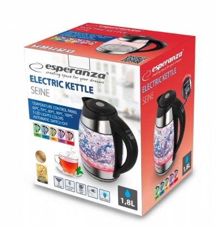Czajnik elektryczny Esperanza SEINE EKK026 (2200W 1.7l; kolor czarny) Esperanza Czajnik elektryczny Esperanza SEINE EKK026 (2200W 1.7l; kolor czarny) Esperanza