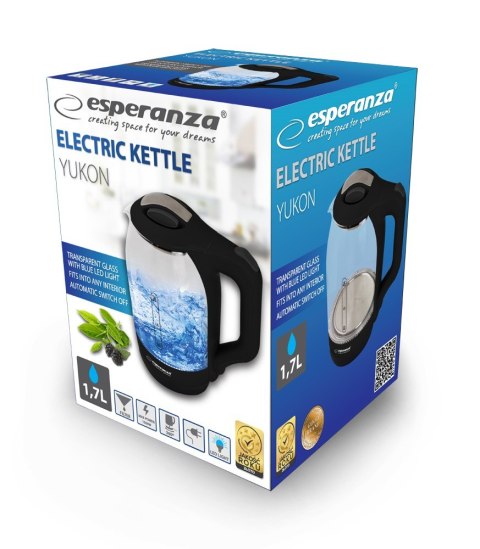 Czajnik elektryczny Esperanza YUKON EKK025K (1500W 1.7l; kolor przeźroczysty) Esperanza Czajnik elektryczny Esperanza YUKON EKK025K (1500W 1.7l; kolor przeźroczysty) Esperanza