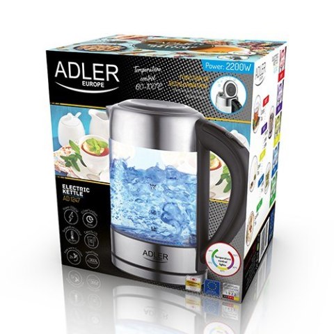 Czajnik elektryczny Adler AD 1247 (2200W 1.7l; kolor srebrny) Adler Czajnik elektryczny Adler AD 1247 (2200W 1.7l; kolor srebrny) Adler